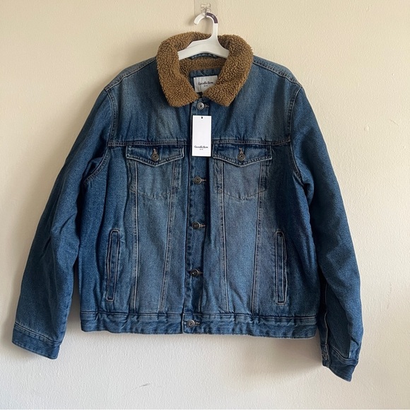 Goodfellow & Co Other - Goodfellow Blue Denim Jacket with Brown Collar Size XL